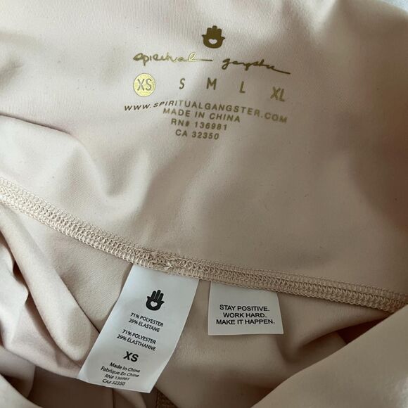 NWT Light Peach/Cream Spiritual Gangster Biker Yoga Shorts Size XS - Picture 8 of 8